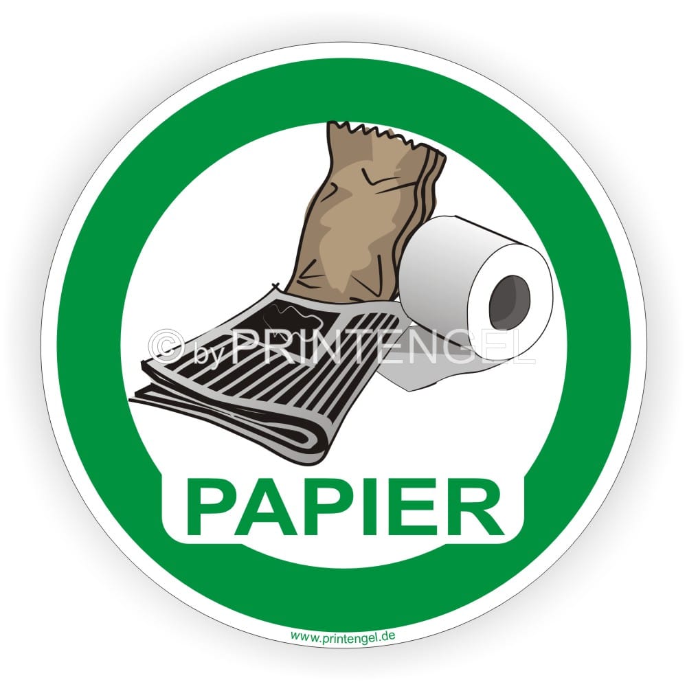 Papier Aufkleber Sticker Kennzeichnung Behälter Tonne- Container