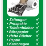 Papier Behälter Tonne- Container Schilder Aufkleber