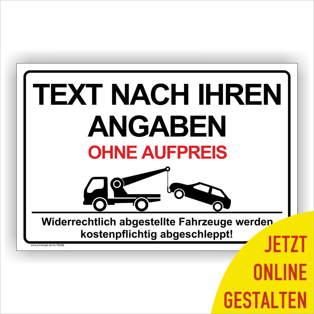 Parkpschild Individuell nach Ihren Vorgaben selber gestalten