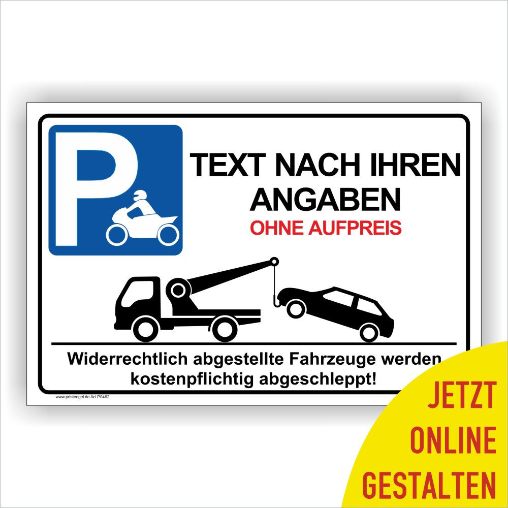 Motorrad Biker Parkplatz Stellplatz Schild