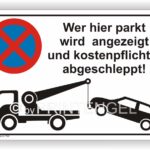 Wer hier Parkt wir angezeigt Parkverbot Schild