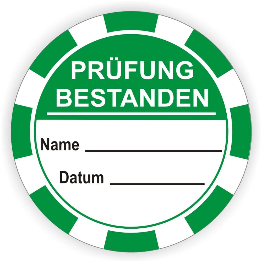 Prüfplaketten Wartung – Kontrolletiketten mit Datums- und Namenfeld