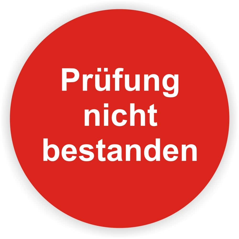 Prüfplakette Nichtbestanden – Kontrollaufkleber rot 30-40mm