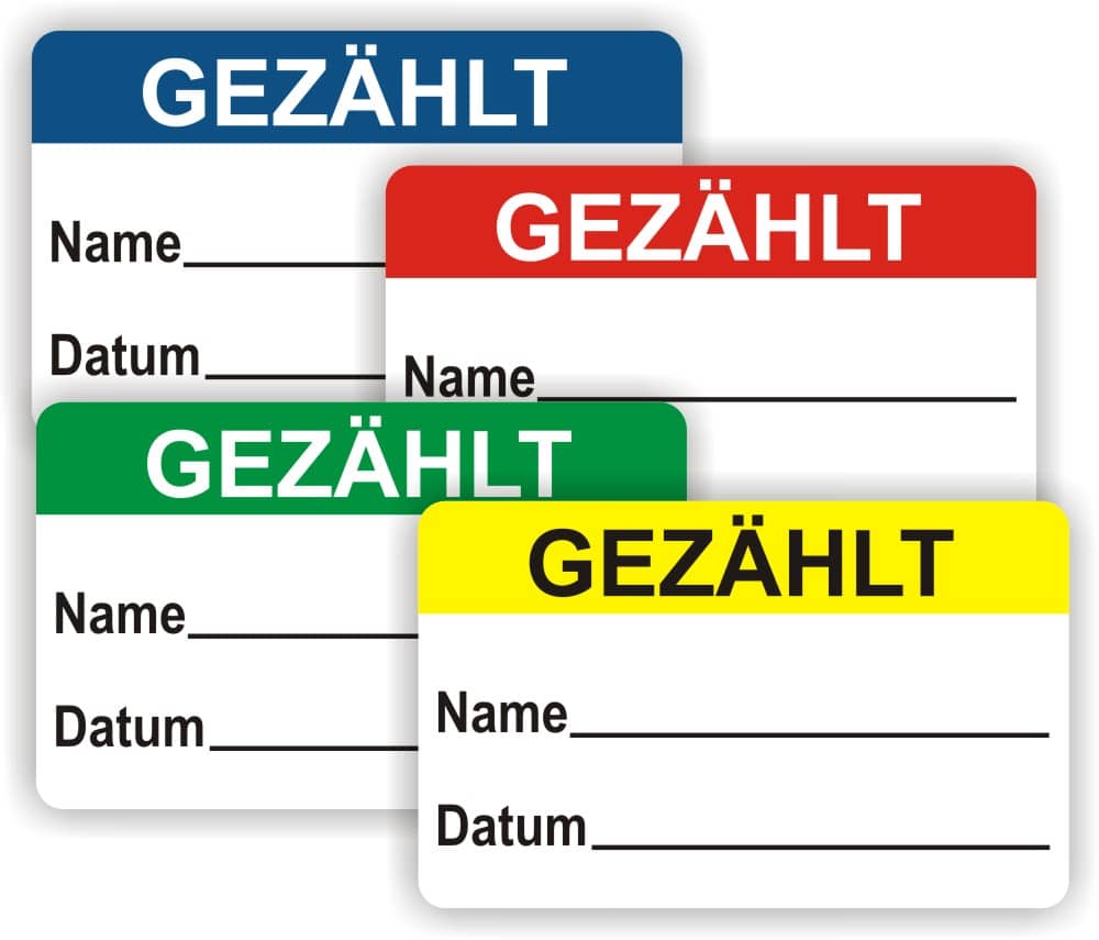 Prüfplaketten QS-Etiketten mit Beschriftungsfeld für Datum und Name