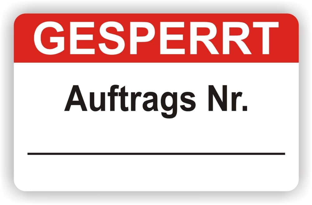 Qualitätskontroll-Etiketten gesperrt mit Nummernfeld für Aufträge