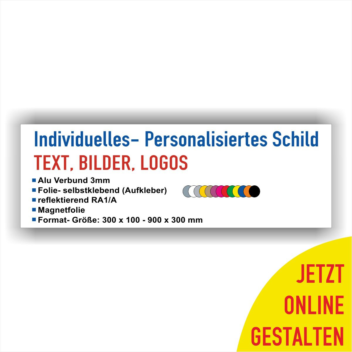 Online gestalten Schild Querformat personalisieren