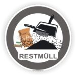 Restmüll Aufkleber Kennzeichnung Behälter Tonne- Container Sticker