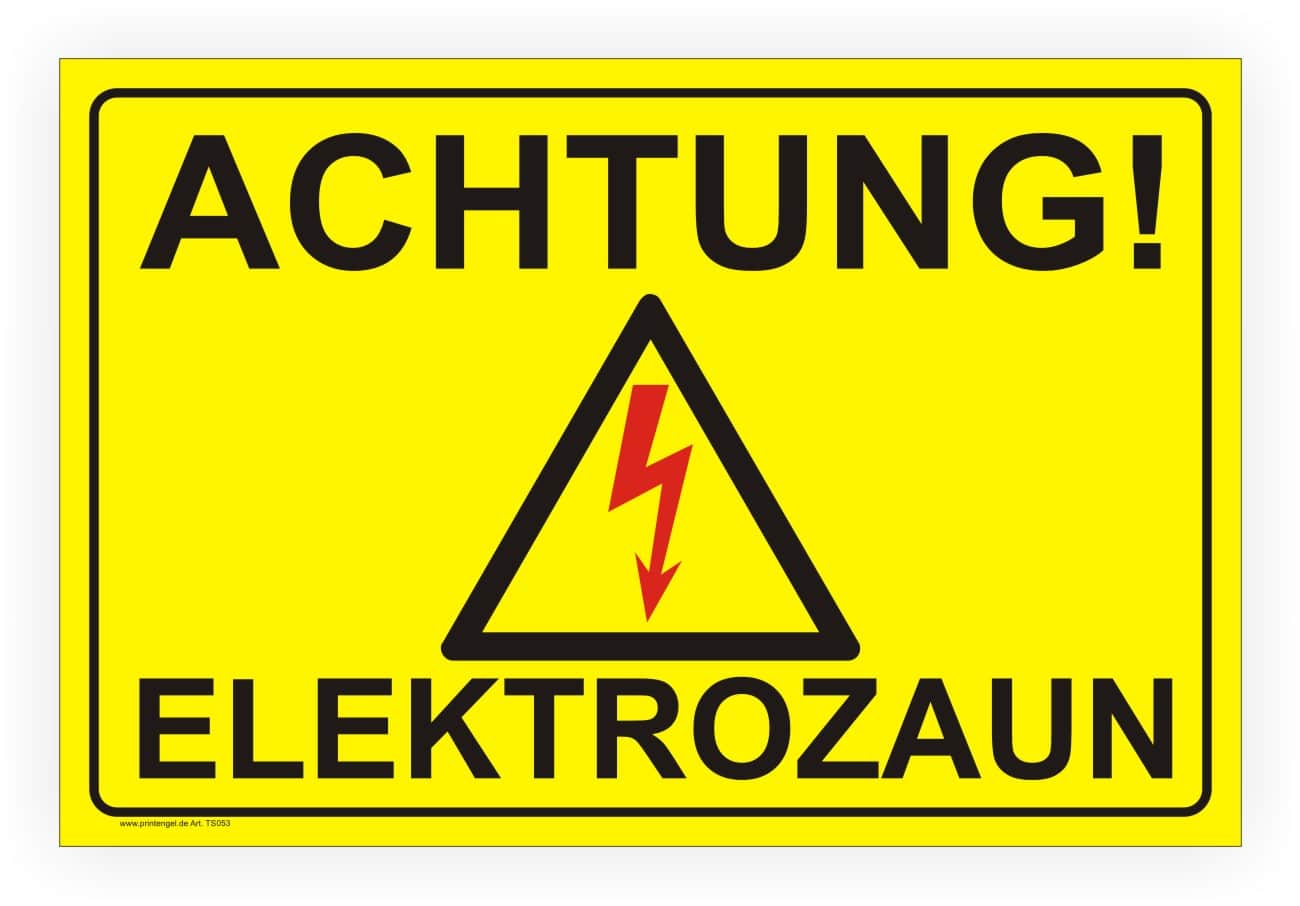 Elektrozaun Warnschild UV-beständig