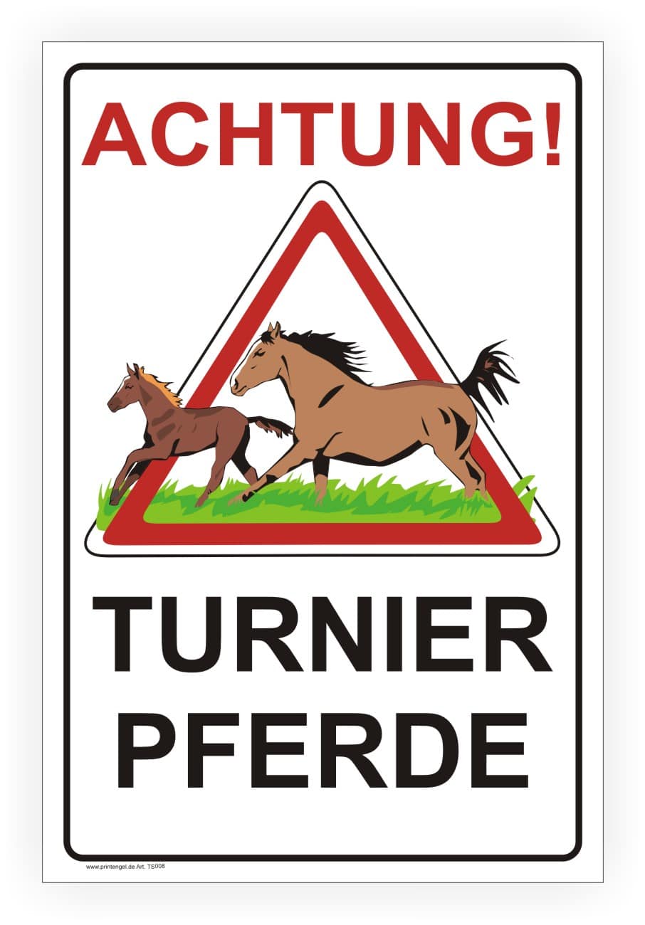 Turnier Pferde Weideschild – Alu-Verbund oder Aufkleber