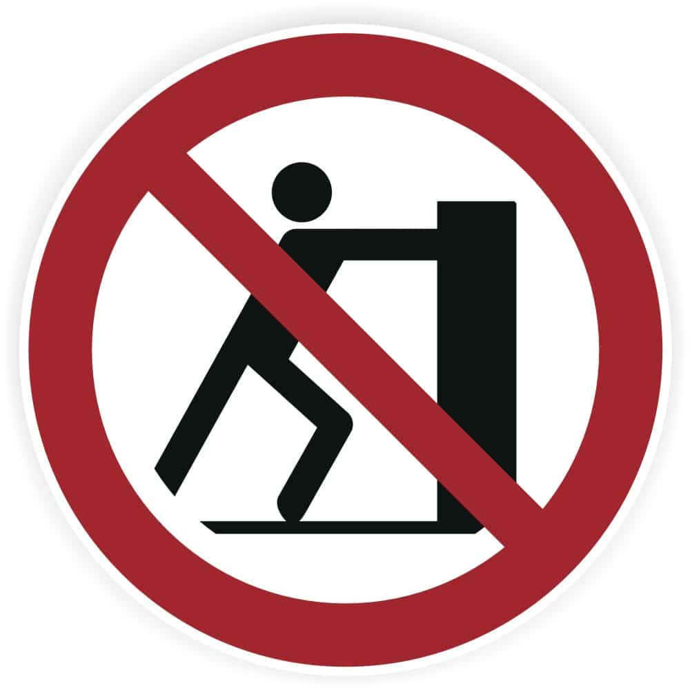 Schieben verboten Sicherheitsschild nach DIN EN ISO 7010 P017