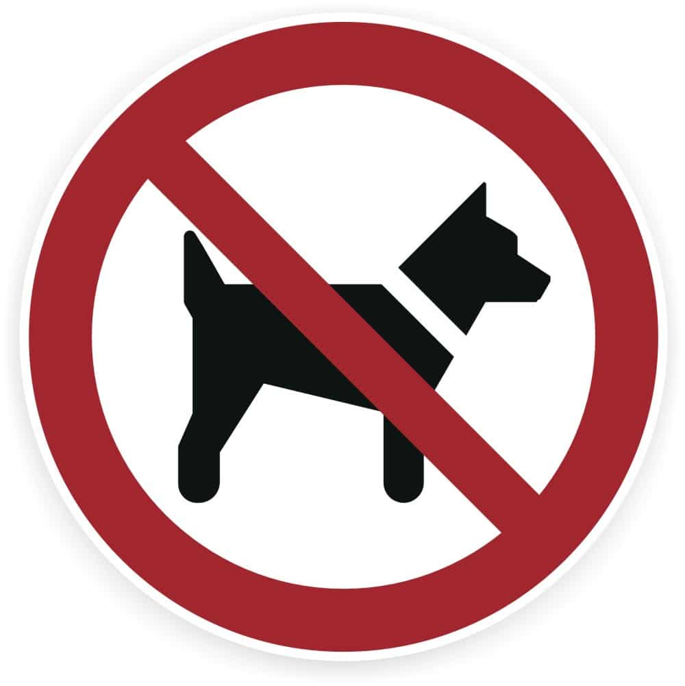 Hundeverbot Schild DIN EN ISO 7010 P021 ASR A1.3 Folie