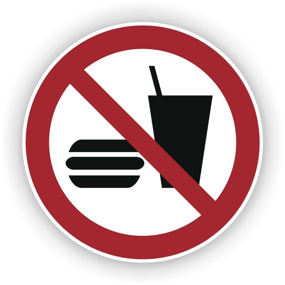 Essen und Trinken verboten P022 Sicherheitszeichen nach DIN EN ISO 7010