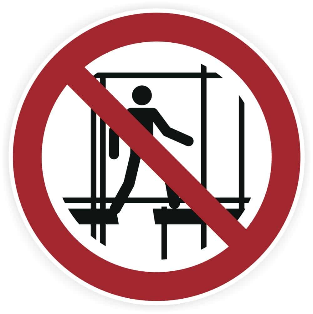 Gerüstbenutzer verboten Sicherheitszeichen DIN EN ISO 7010 P025