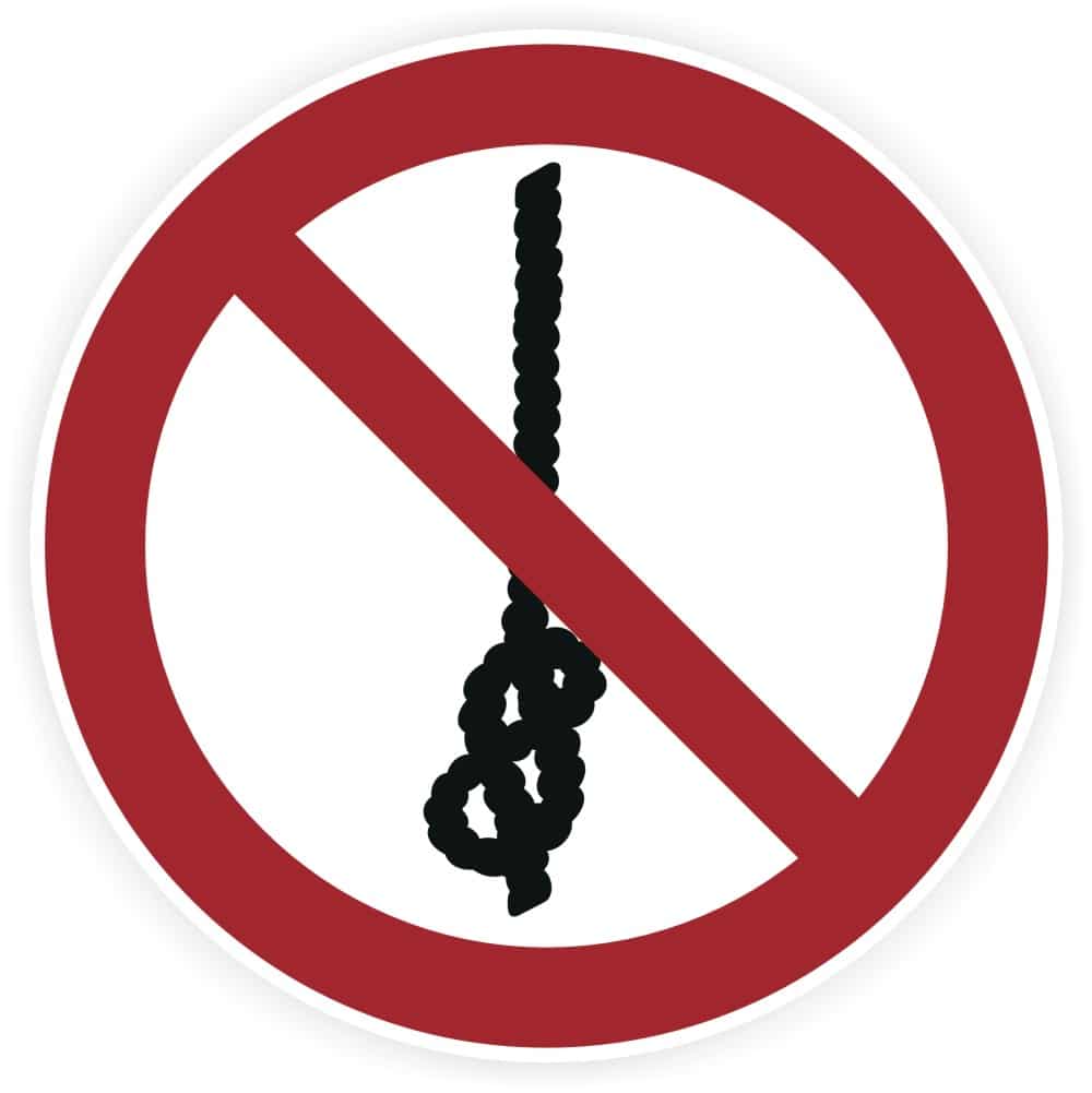 Sicherheitsschild Knoten verboten DIN EN ISO 7010 P030 Selbstklebefolie