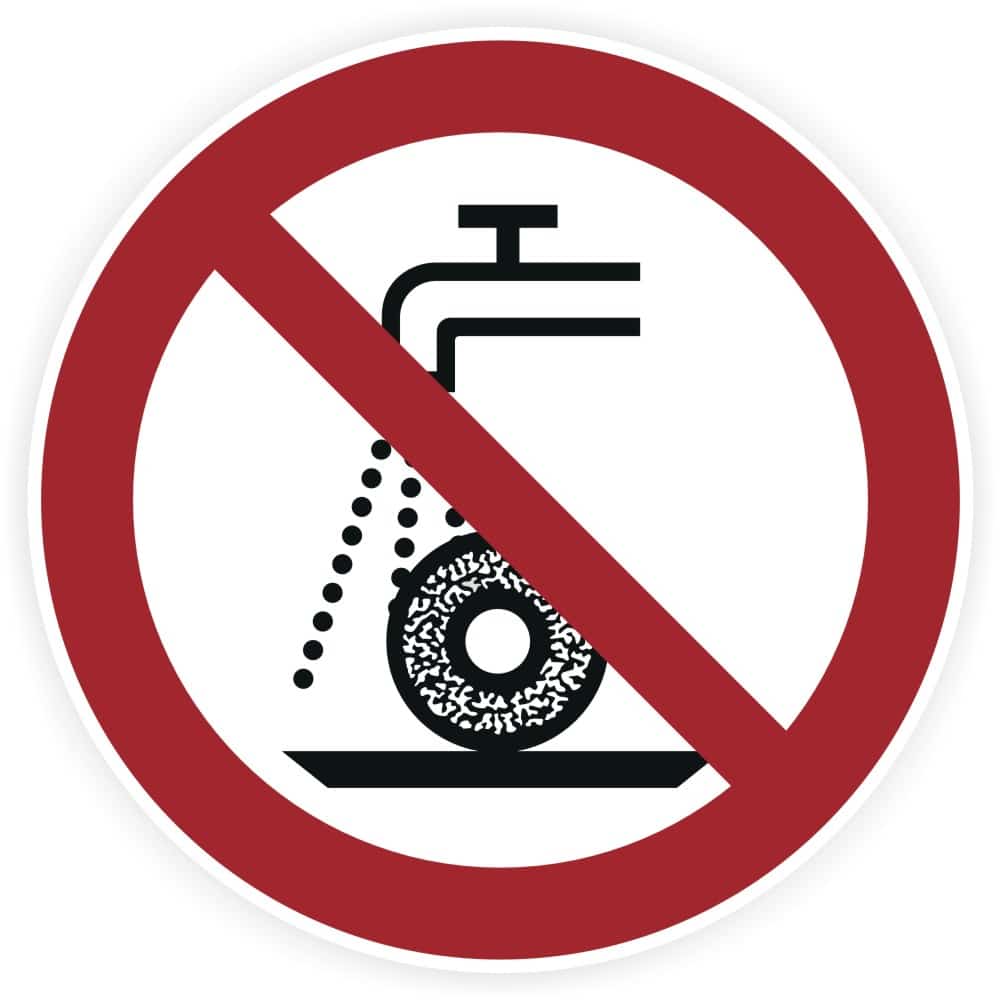 Nassschleifen verboten Sicherheitszeichen DIN EN ISO 7010 P033