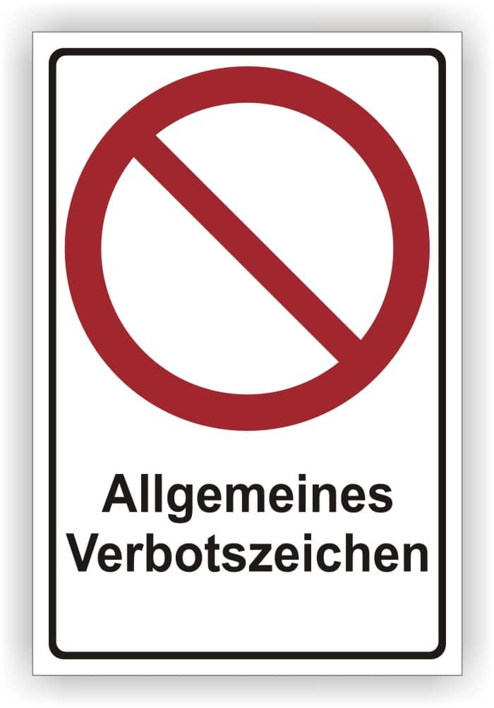 Verbotszeichen P001 Kombischild nach DIN EN ISO 7010 ASR A1.3