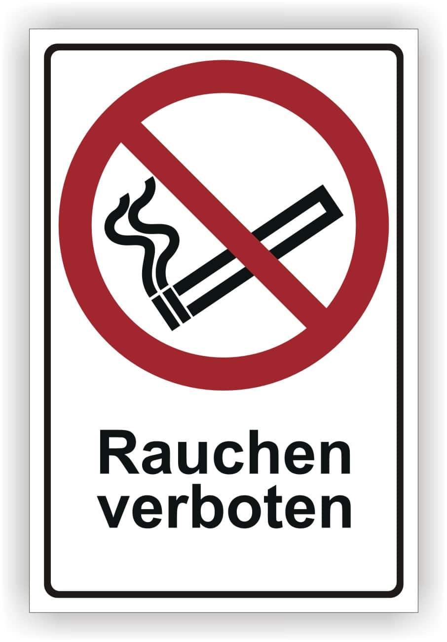 Rauchen verboten Kombischild ASR A1.3 DIN EN ISO 7010 P002