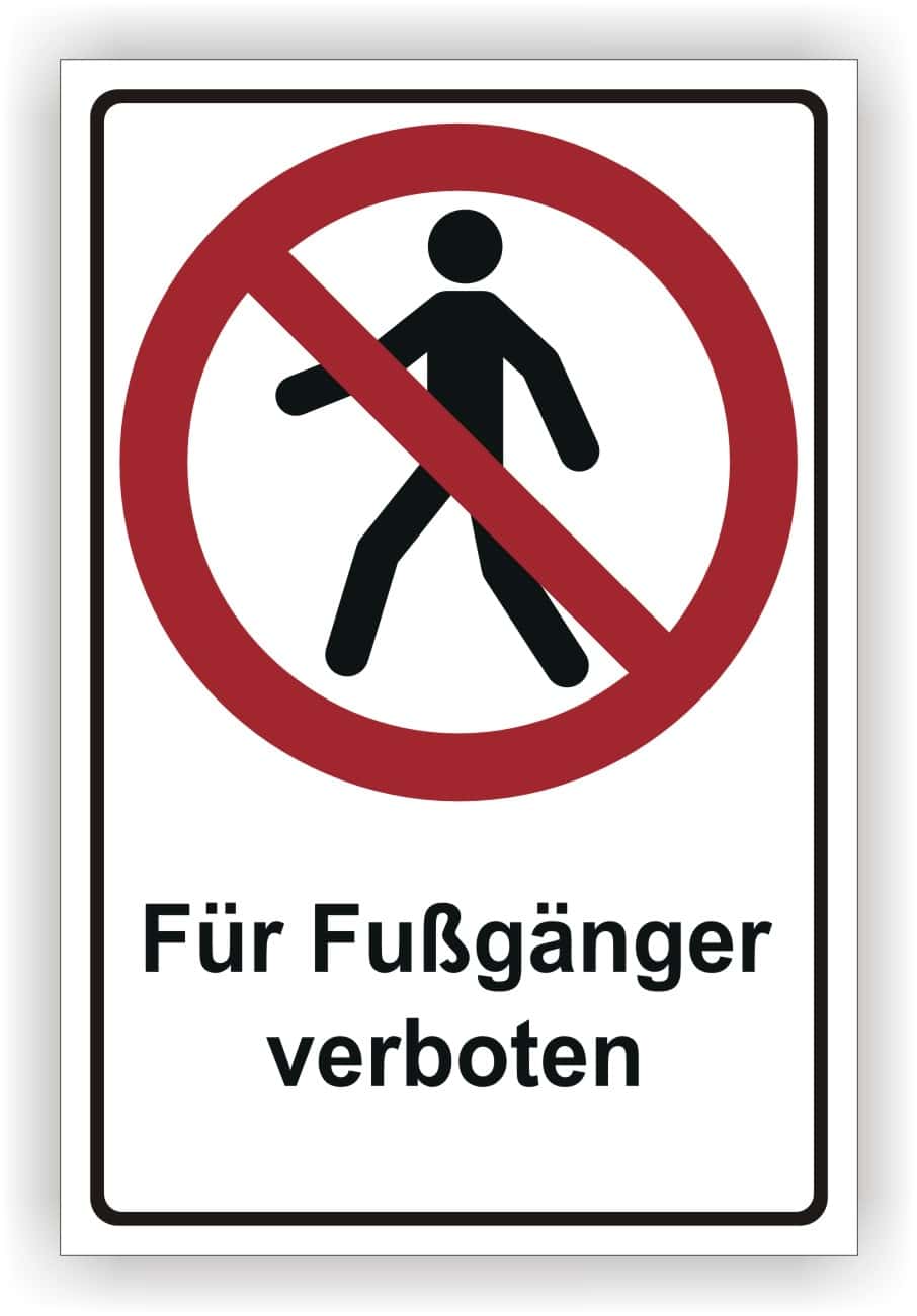 Kombischild Fußgänger verboten P004 DIN EN ISO 7010 ASR A1.3
