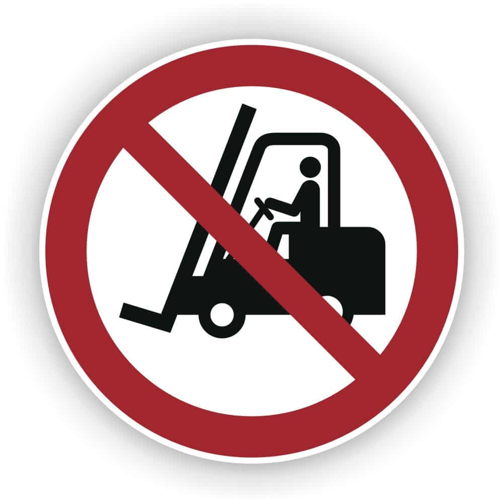 Flurförderzeuge Verboten Sicherheitszeichen nach DIN EN ISO 7010 P006