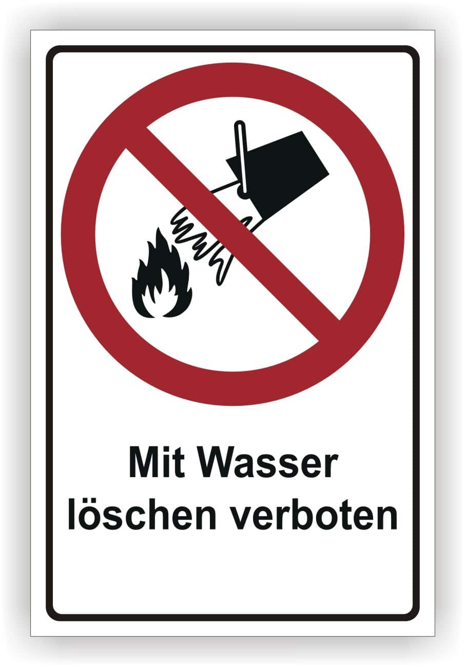 Kombischild Wasser löschen verboten P011 DIN EN ISO 7010 ASR A1.3