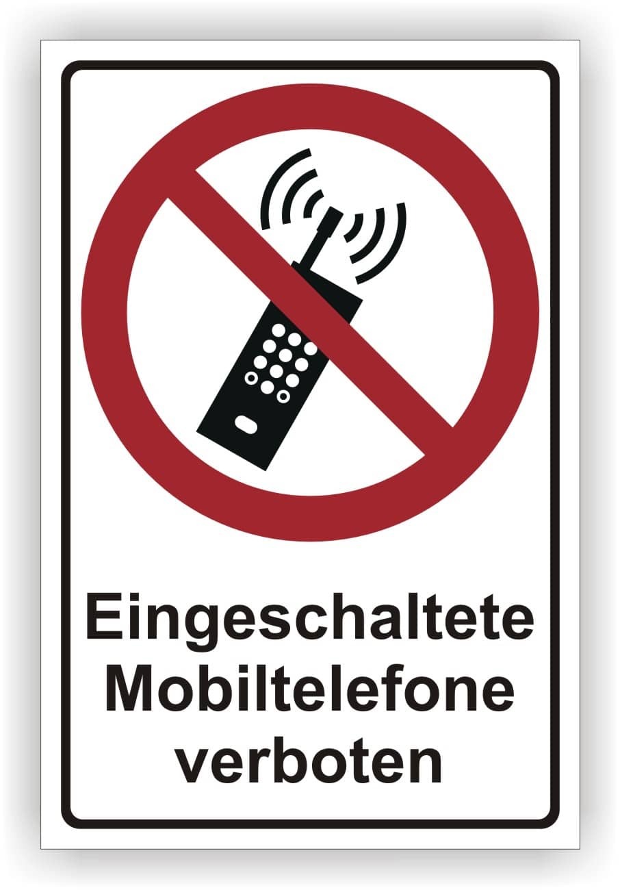 Mobiltelefone verboten Kombischild DIN EN ISO 7010 P013 ASR A1.3