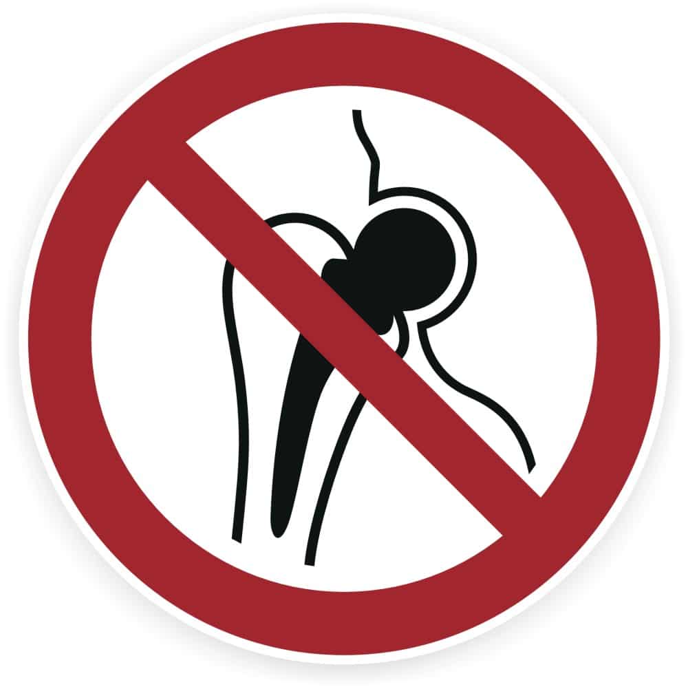 Kein Zutritt für Personen mit Metallimplantaten P014 Warnschild nach DIN EN ISO 7010