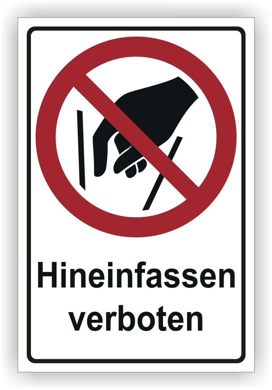 Kombischild Hineinfassen verboten – ASR A1.3 P015 nach DIN EN ISO 7010