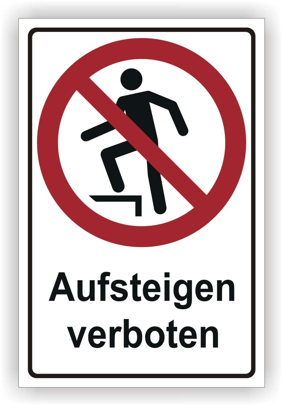 Kombischild Aufsteigen verboten P019 nach DIN EN ISO 7010