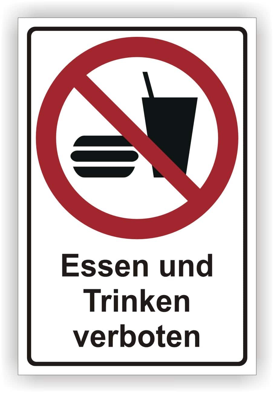 Kombischild Essen und Trinken verboten P022 nach DIN EN ISO 7010 ASR A1.3