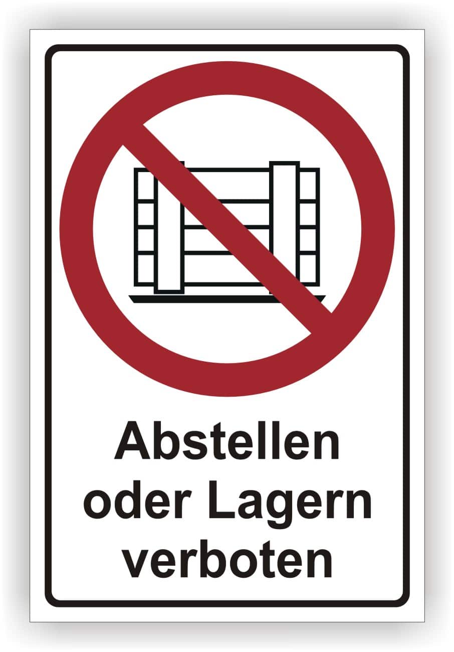 Kombischild Abstellen oder Lagern verboten P023 nach DIN EN ISO 7010