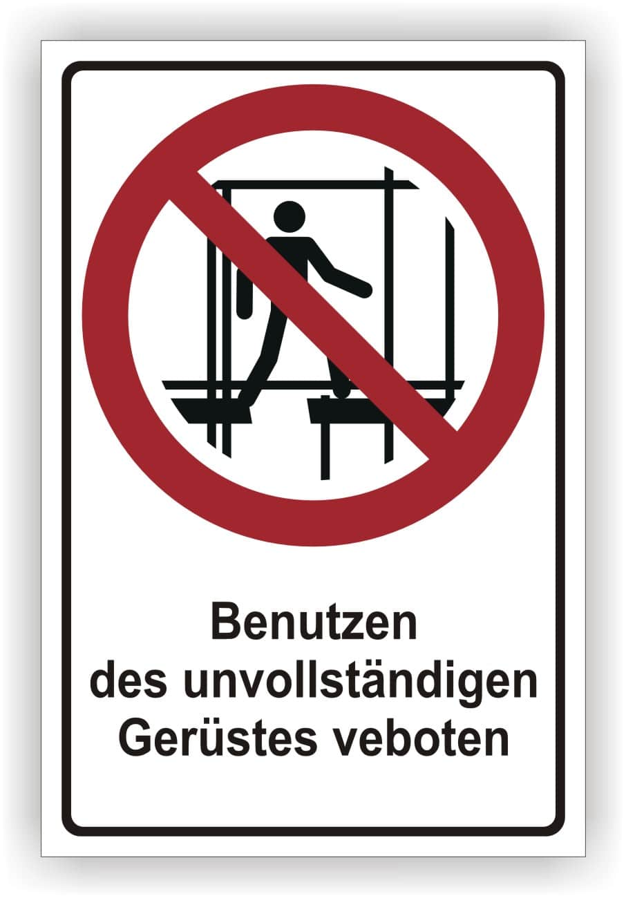 Gerüst-Warnschildmit P025 Sicherheitszeichen DIN EN ISO 7010
