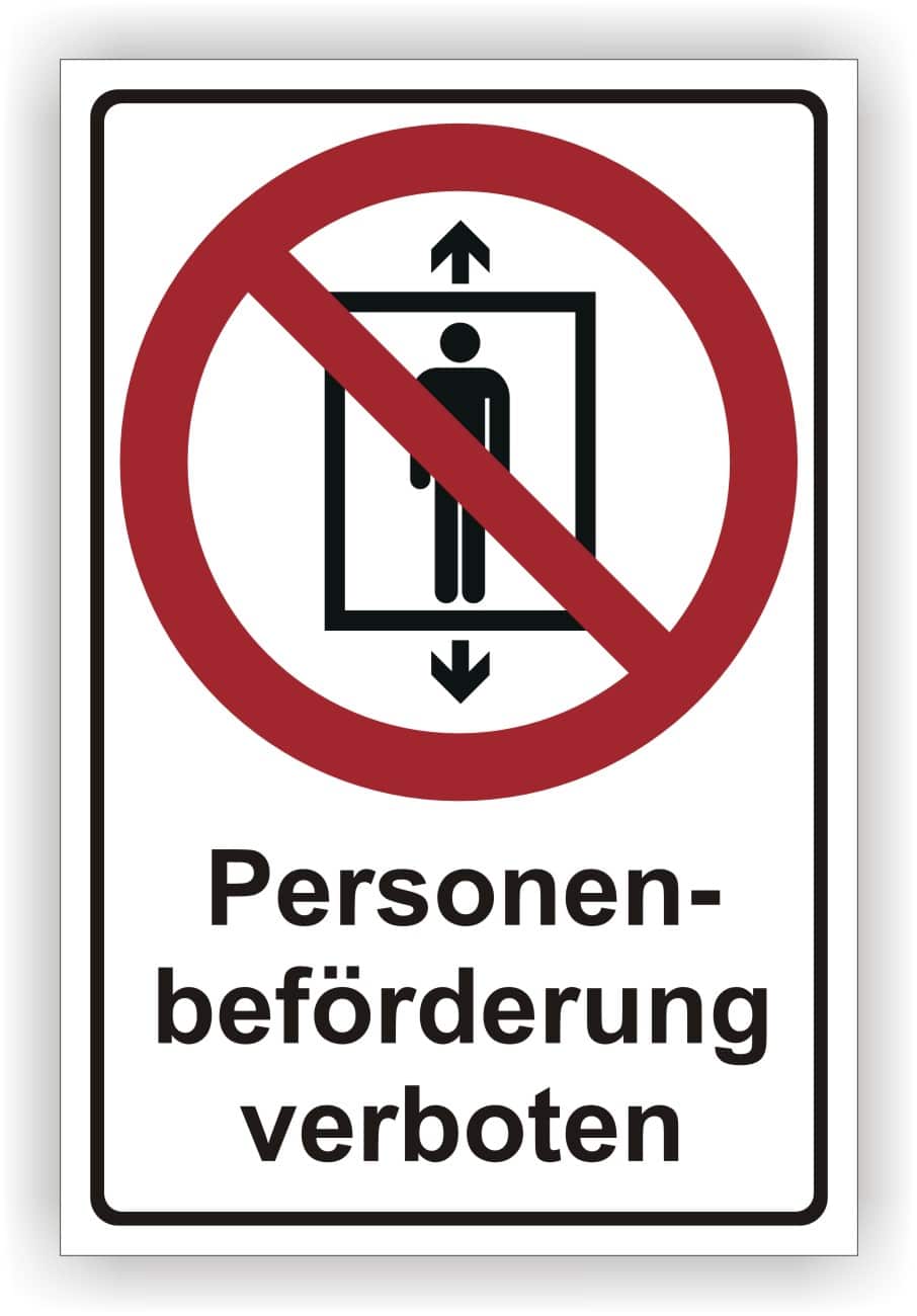 Personenbeförderung verboten Kombischild DIN EN ISO 7010 P027 ASR A1.3