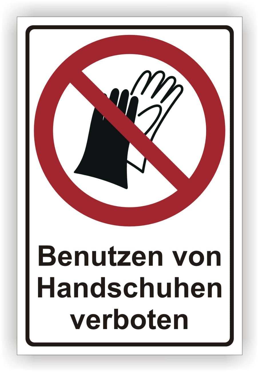 Handschuhe verboten Kombischild DIN EN ISO 7010 P028 ASR A1.3