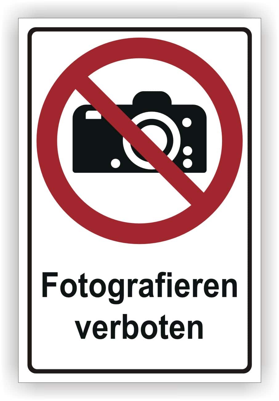 Kombischild Fotografieren verboten P029 nach DIN EN ISO 7010
