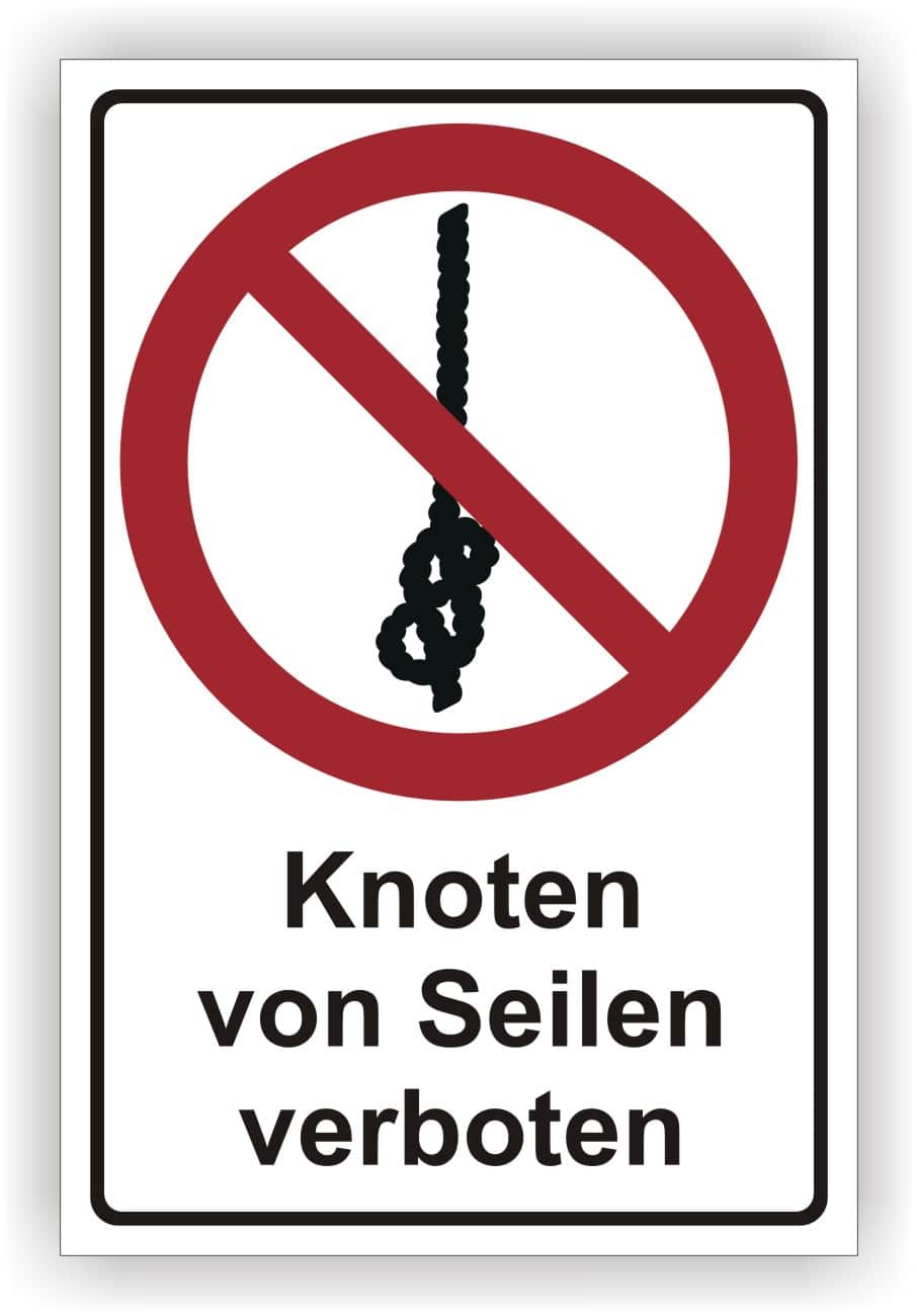 Knoten von Seilen verboten Kombischild DIN EN ISO 7010 P030 nach ASR A1.3