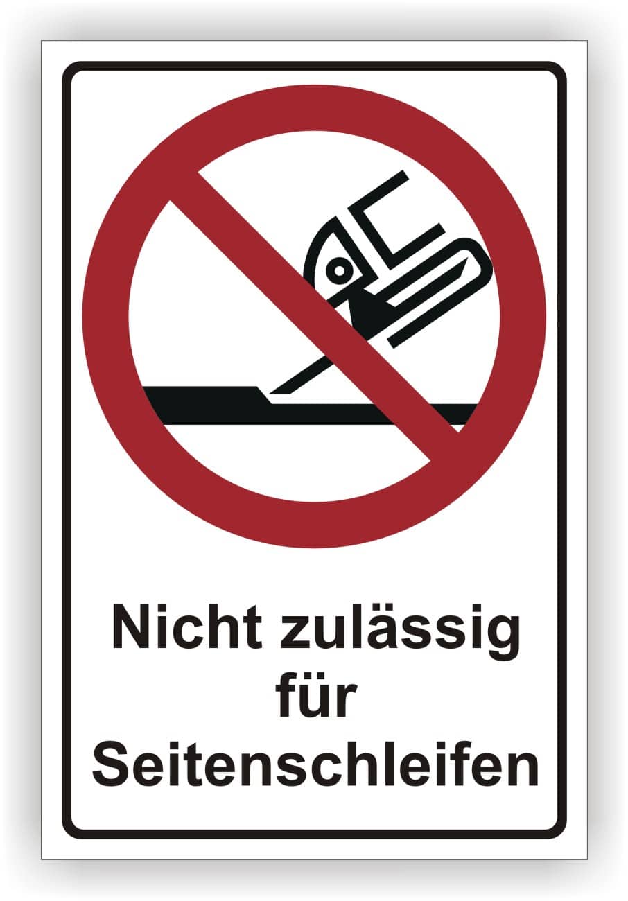 Kombischild Nicht zulässig für Seitenschleifen P032 nach DIN EN ISO 7010