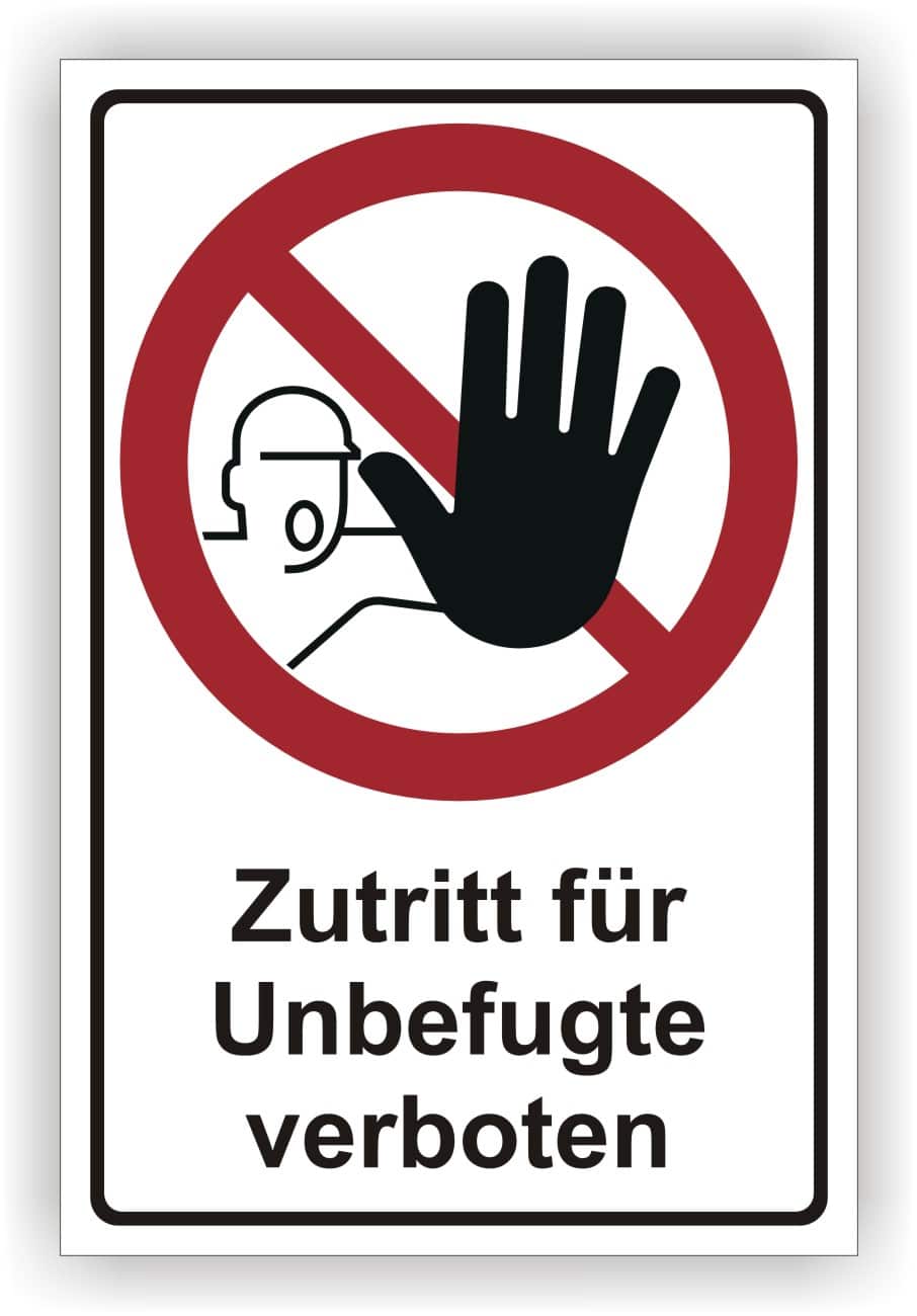 Zutritt für Unbefugte verboten Kombischild ASR A1.3 DIN 4844-2