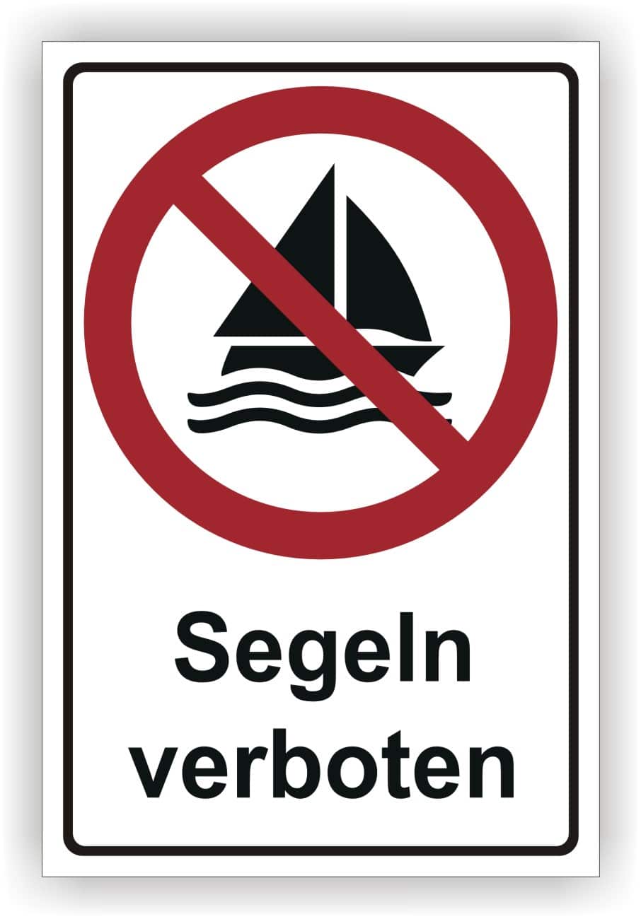 Kombischild Segeln verboten DIN 4844-2 ISO 20712-1 WSP006