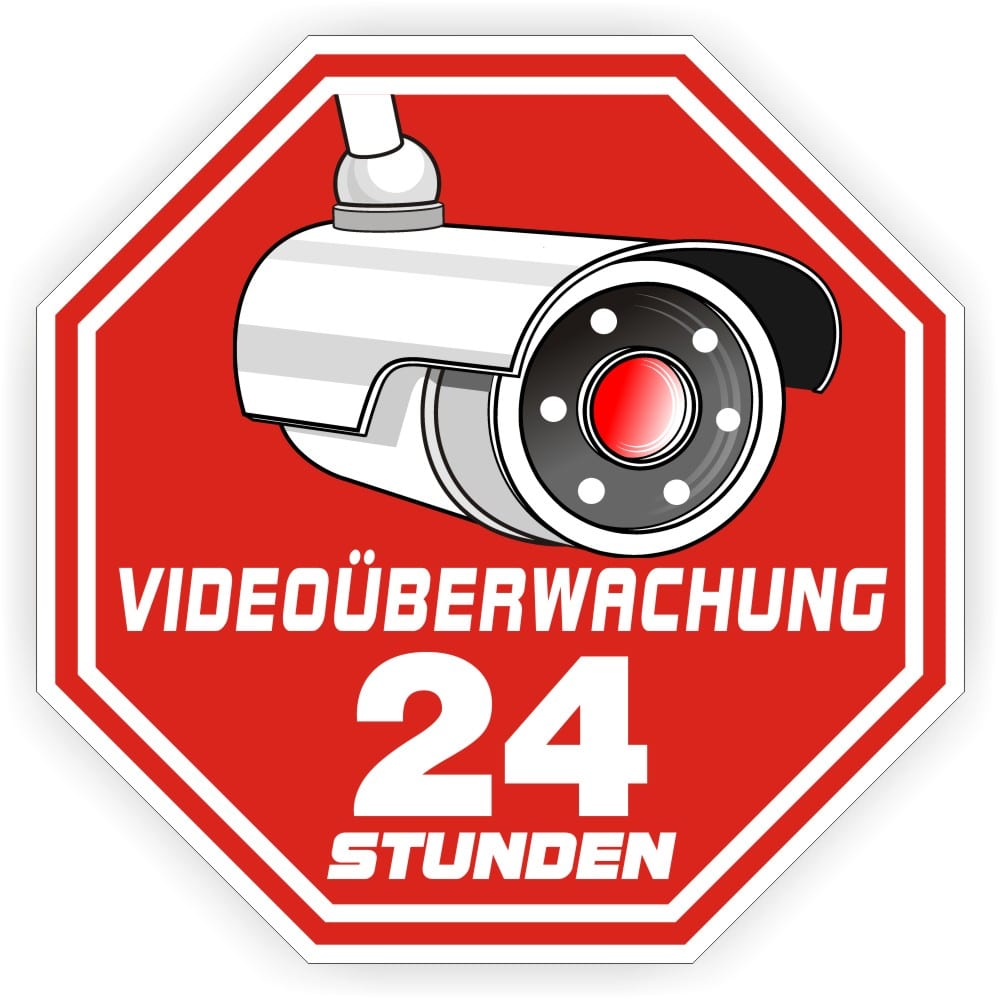 Videoüberwachung Kamera Warnaufkleber mit UV-Schutz