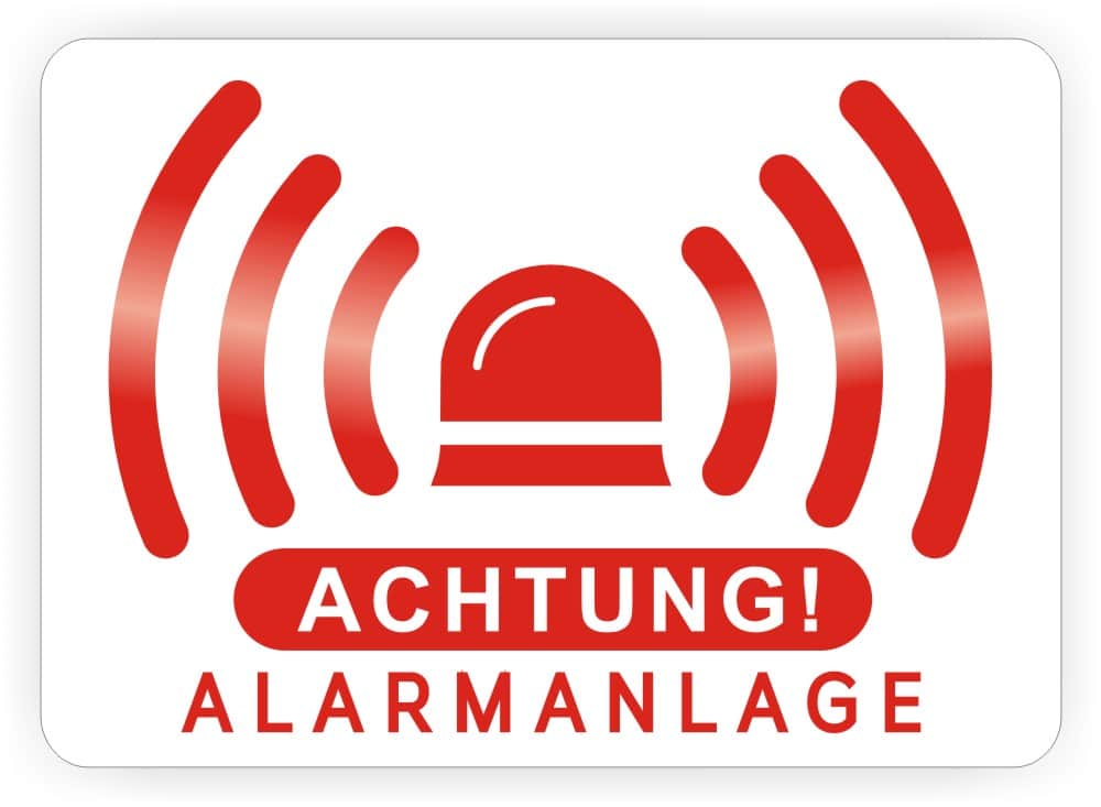 Alarm Warnaufkleber – Selbstklebend & Wetterfest