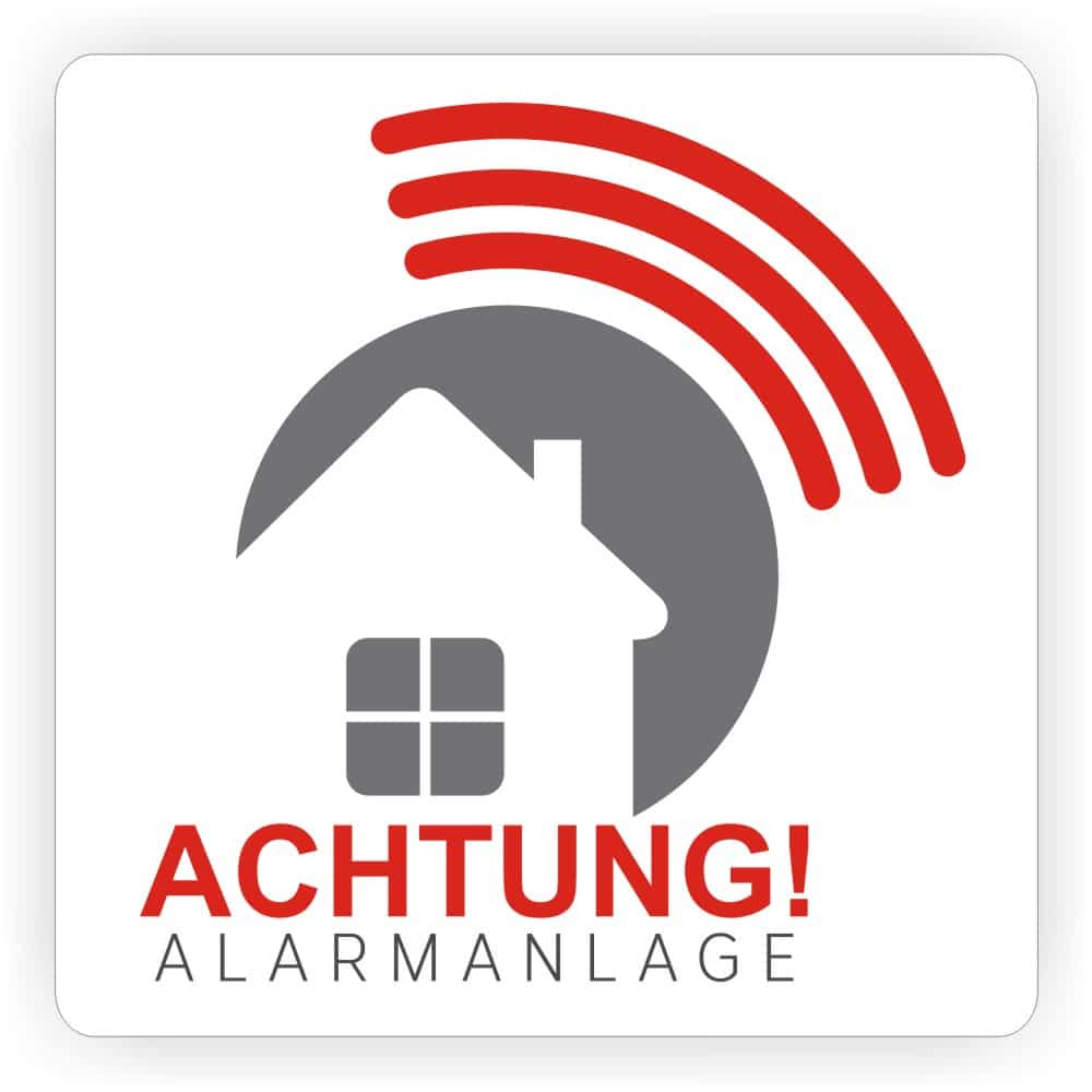 Alarmanlage Warnaufkleber – Selbstklebend in verschiedenen Größen