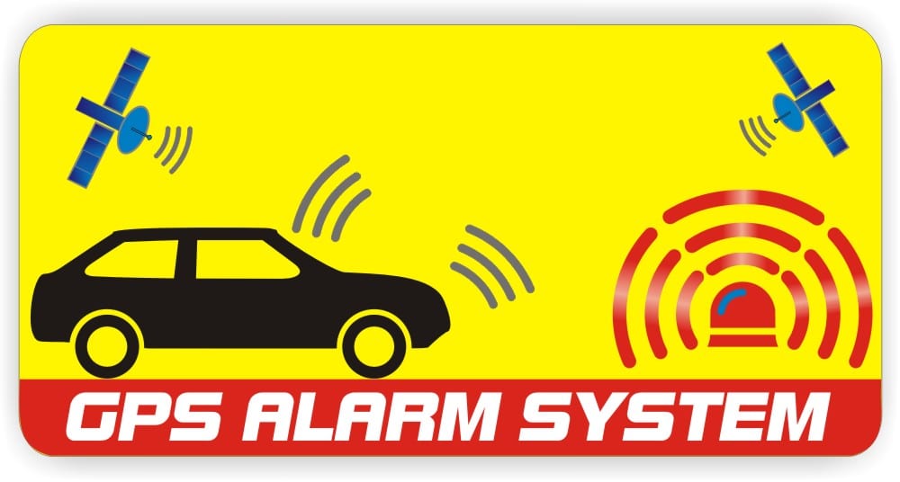GPS Alarm Warnaufkleber selbstklebend für Fahrzeuge