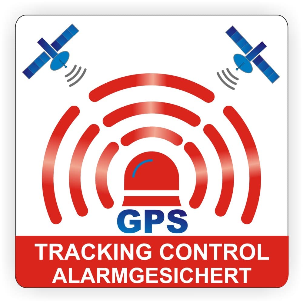 Alarmsymbol Warnaufkleber mit GPS-Tracking Kennzeichnung