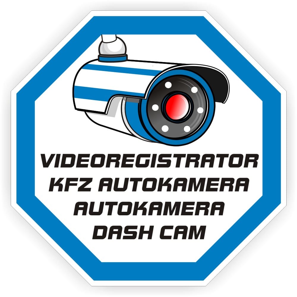 Dashcam Hinweisaufkleber für Videoüberwachung