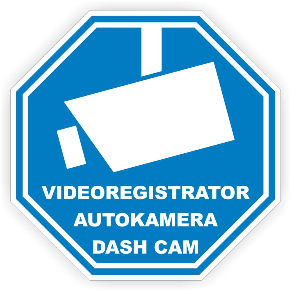 Dashcam-Warnaufkleber mit Videoüberwachungs-Hinweis