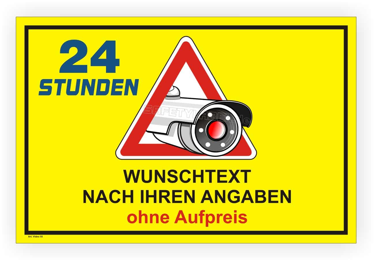 Überwachungsschild Kamera mit individueller Online-Gestaltung