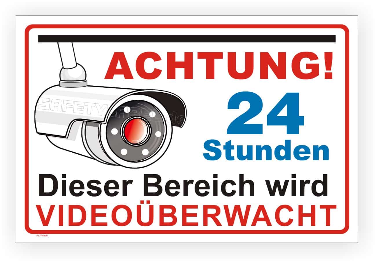 Videoüberwachungs-Hinweisschild für Sicherheitsbereiche