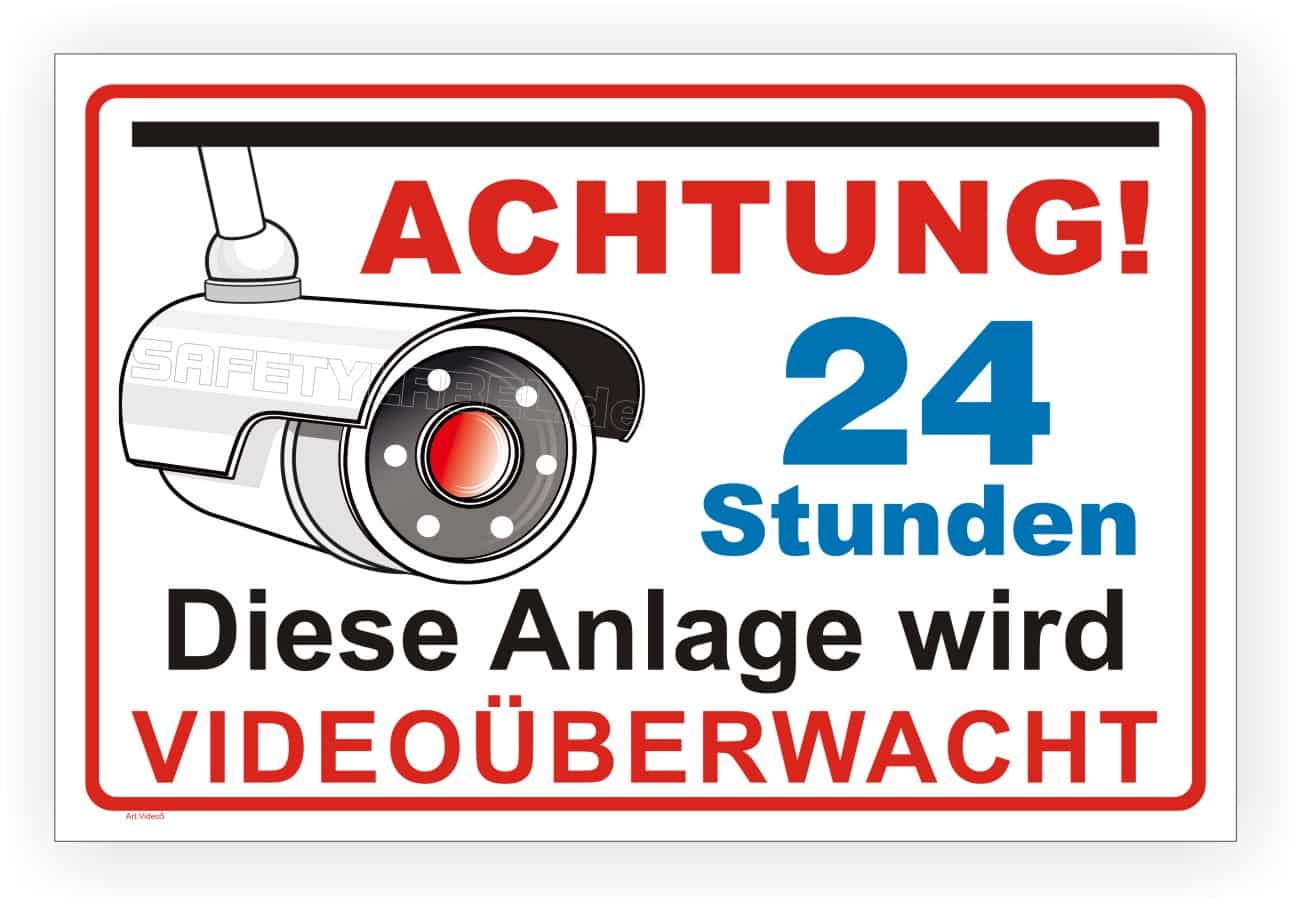 Videoüberwachungsschild mit UV-Schutz und Langlebigkeit