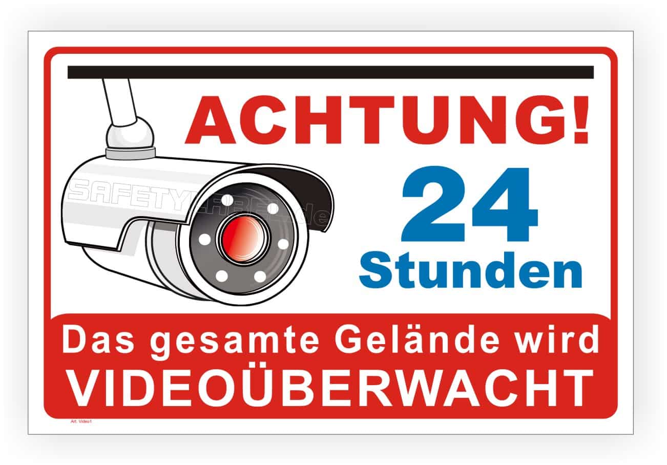 Videoüberwachungsschild – Warntafel mit UV-Schutz