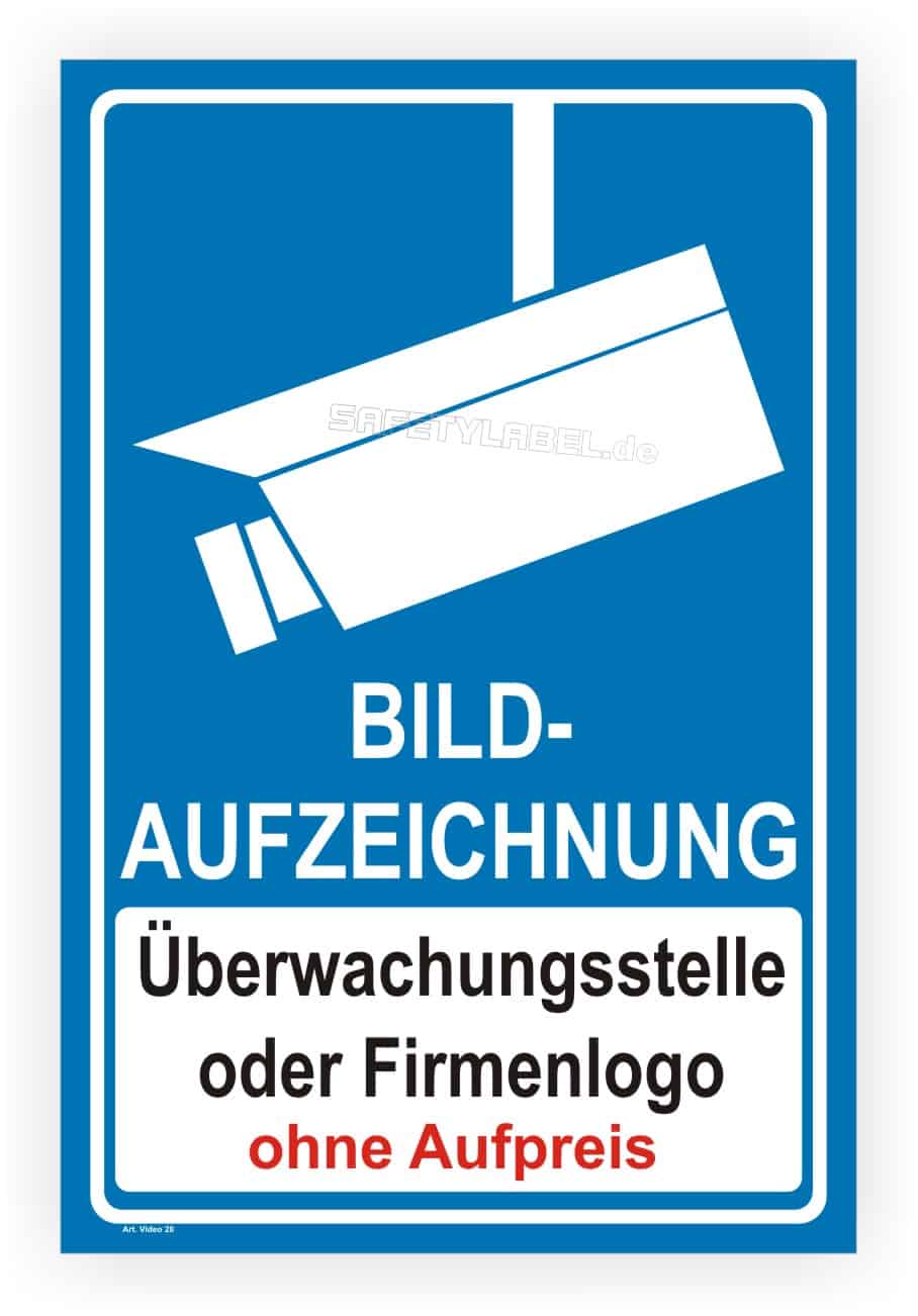 Videoüberwachung Warnschild mit Kamerasymbol selbst gestalten
